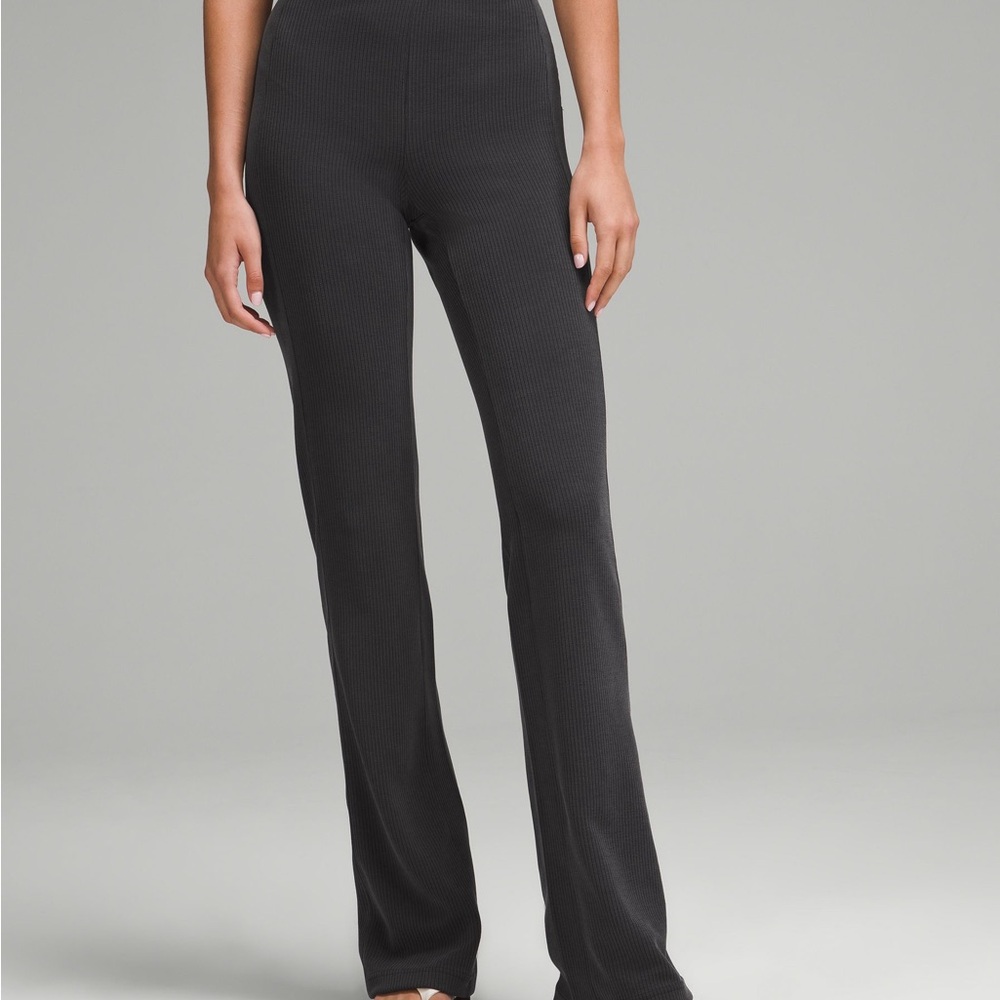 Lululemon Ribbed Softstreme Flared Pant Tall Black 4